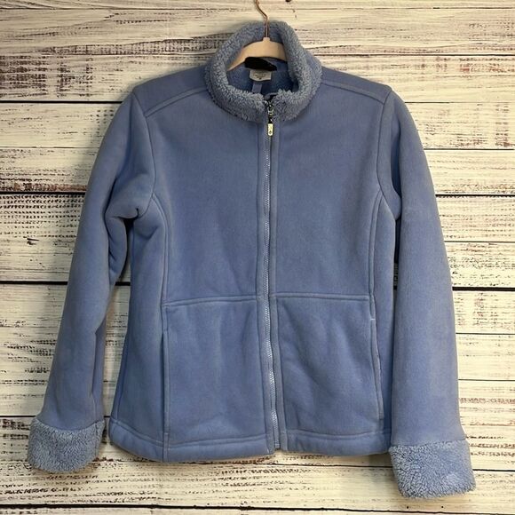 Patagonia Synchilla Fleece Full Zip Jacket Womens M Sherpa Mesh Pockets Blue - Picture 2 of 15